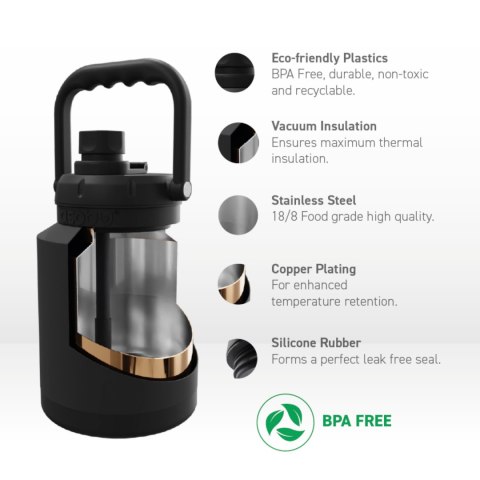 ASOBU Butelka termiczna MINI JUG PINK, 975ml