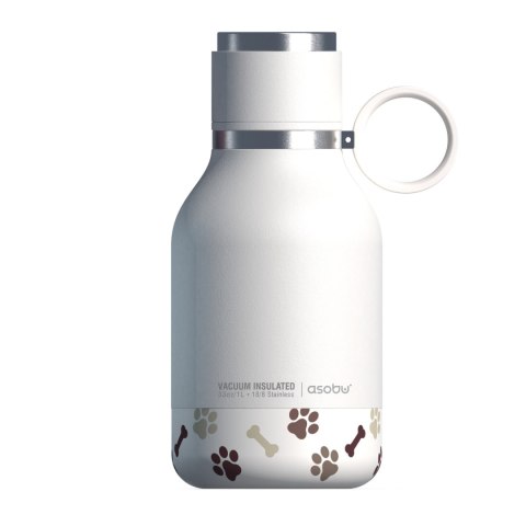 ASOBU Butelka termiczna STAINLESS z miską dla psa biała, 975ml