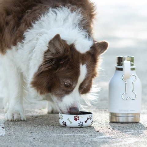 ASOBU Butelka termiczna STAINLESS z miską dla psa biała, 975ml
