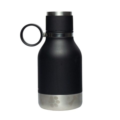 ASOBU Butelka termiczna STAINLESS z miską dla psa czarna, 975ml
