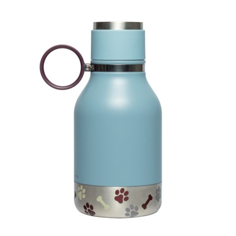 ASOBU Butelka termiczna STAINLESS z miską dla psa niebieska, 975ml