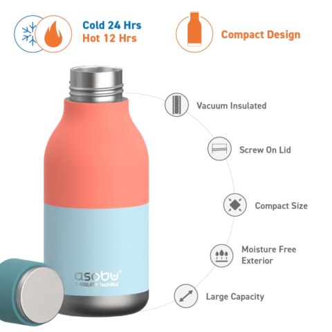 ASOBU Butelka termiczna URBAN PASTEL TEAL, 473ml