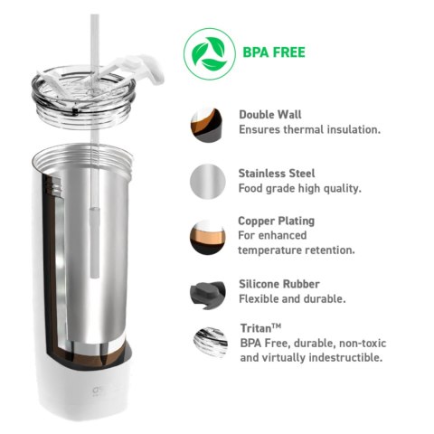 ASOBU Kubek termiczny AQUALINA WHITE, 600ml