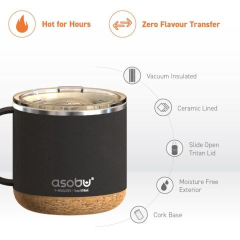 ASOBU Kubek termiczny INFINITE MUG BLACK, 470ml