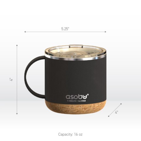 ASOBU Kubek termiczny INFINITE MUG BLACK, 470ml