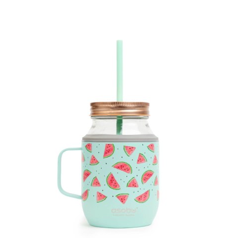 ASOBU Kubek ze słomką MOONSHINE TEAL, 540ml
