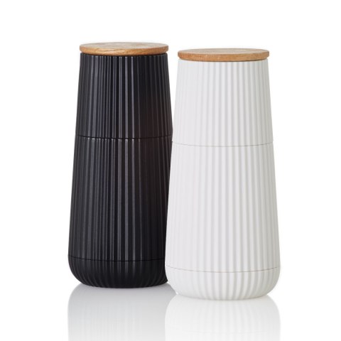 Zestaw młynków do pieprzu i soli Scape biały/czarny