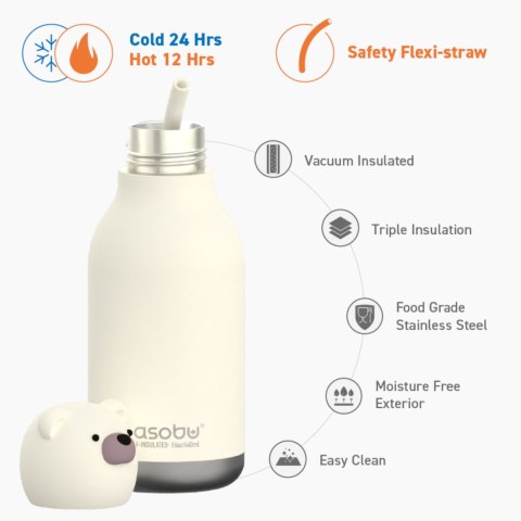 ASOBU Butelka termiczna BESTIE BOTTLE BEAR 460ml