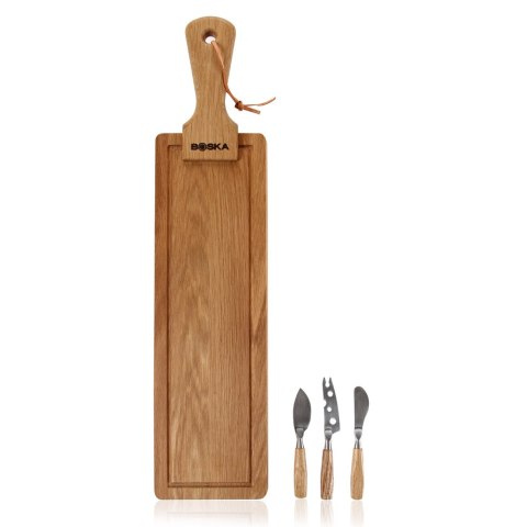 Zestaw do sera Friends, deska + 3 noże mini, dąb