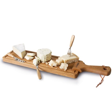 Zestaw do sera Friends, deska + 3 noże mini, dąb