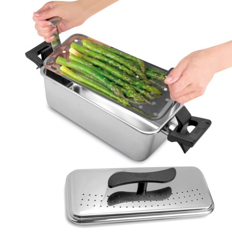 Garnek do szparagów z koszem
