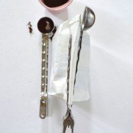 Łyżka do kawy z klipsem, stal nierdzewna