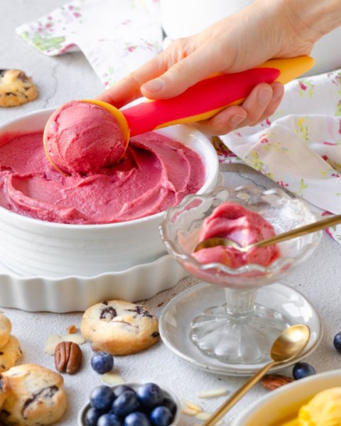 Łyżka do lodów żółta