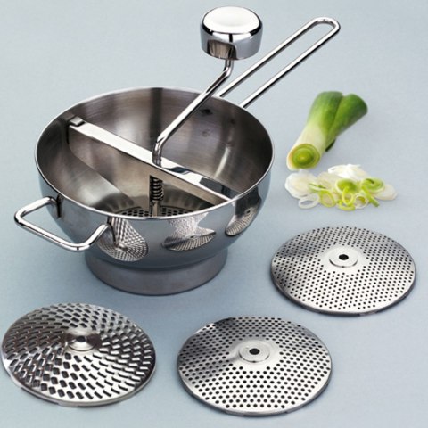 Przecierak do warzyw z 3 dyskami, stal nierdzewna