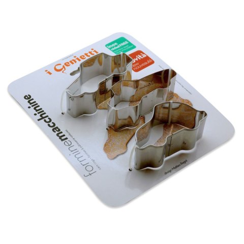 Trzy foremki ze stali nierdzewnej w kształcie samochodów