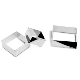 Zestaw 3 foremek do ciastek w kształcie kwadratów