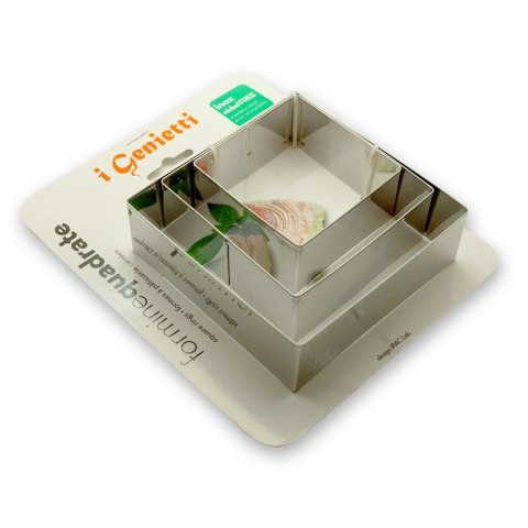 Zestaw 3 foremek do ciastek w kształcie kwadratów