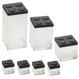 Zestaw pojemników Brickstore 7 szt czarny
