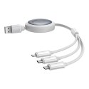 Kabel BASEUS Free2Draw USB-A-microUSB/Lightning/USB-C 1.1m (biały)