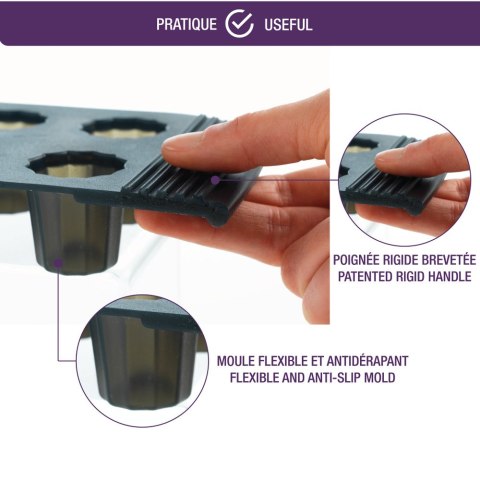 Silikonowa forma na 8 dużych cannele