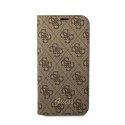 Guess 4G Metal Camera Outline Booktype Case - Etui iPhone 14 (brązowy)