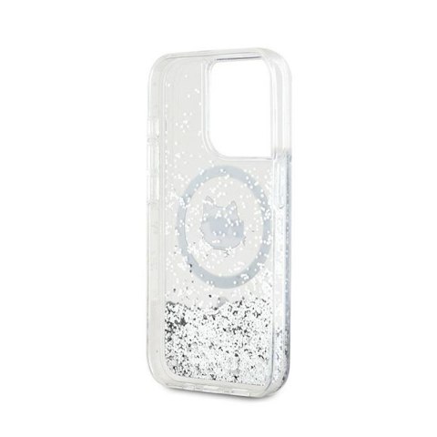 Karl Lagerfeld Liquid Glitter Choupette Head MagSafe - Etui iPhone 13 Pro (przezroczysty)