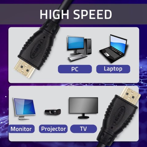 Qoltec Kabel HDMI v1.4 | High Speed | Ethernet | 4K | 30Hz | GOLD | 2m