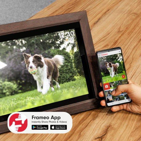 Cyfrowa ramka Kruger&Matz na zdjęcia FRAMEO Wi-Fi 15,6" drewniana ramka