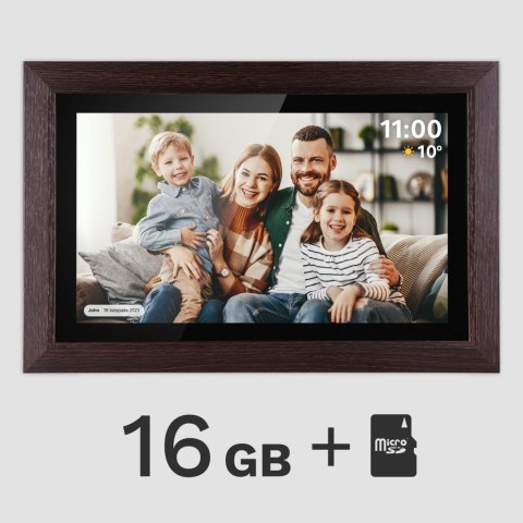 Cyfrowa ramka Kruger&Matz na zdjęcia FRAMEO Wi-Fi 15,6" drewniana ramka