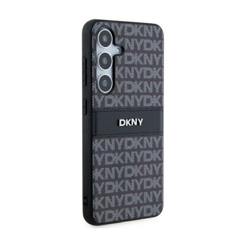 DKNY Leather Mono Stripe & Metal Logo - Etui Samsung Galaxy S24 (czarny)