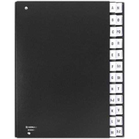Teczka korespondencyjna Donu A4 A-Z czarna