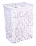 Kosz wiklinowy 72L 40x30x60 cm biały