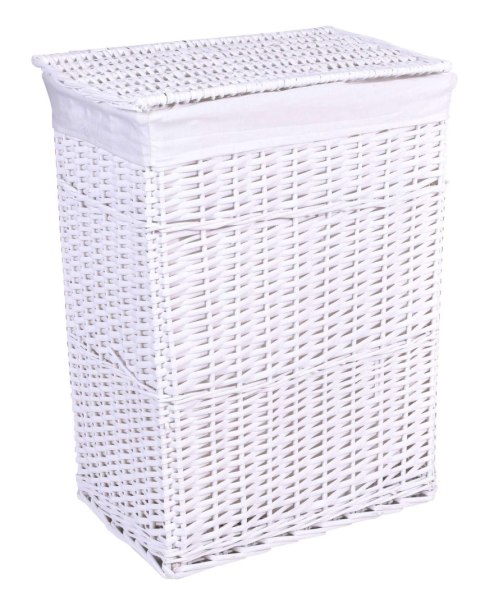 Kosz wiklinowy 72L 40x30x60 cm biały