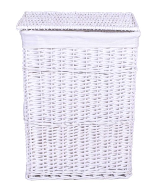 Kosz wiklinowy 72L 40x30x60 cm biały