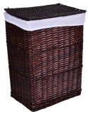 Kosz wiklinowy 72L 40x30x60 cm brązowy