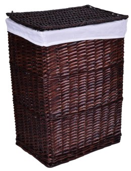 Kosz wiklinowy 72L 40x30x60 cm brązowy