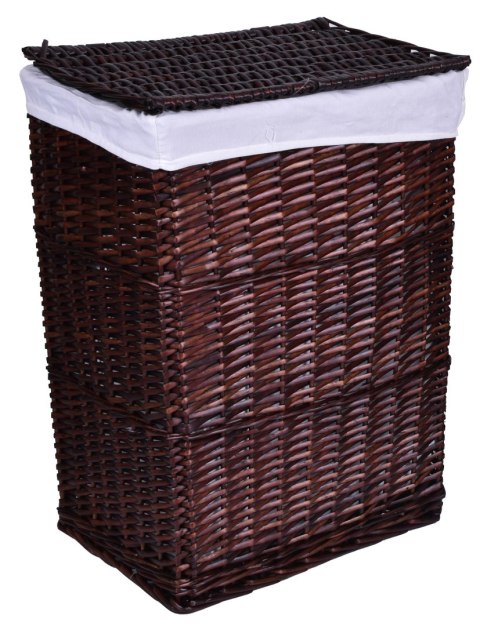 Kosz wiklinowy 72L 40x30x60 cm brązowy