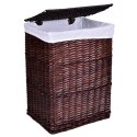 Kosz wiklinowy 72L 40x30x60 cm brązowy