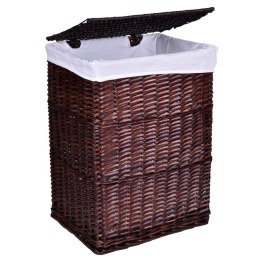 Kosz wiklinowy 72L 40x30x60 cm brązowy