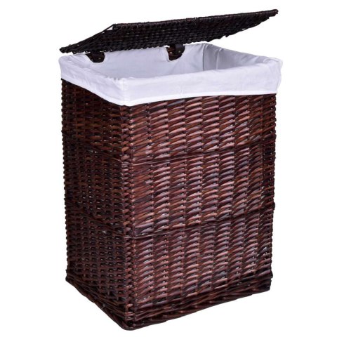 Kosz wiklinowy 72L 40x30x60 cm brązowy