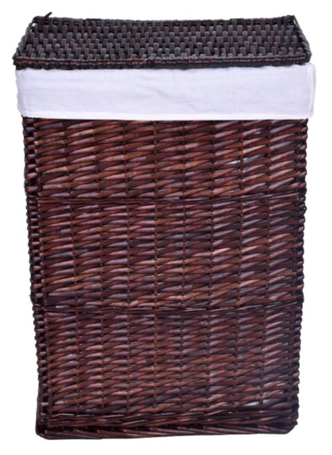 Kosz wiklinowy 72L 40x30x60 cm brązowy