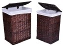 Kosz wiklinowy 72L 40x30x60 cm brązowy