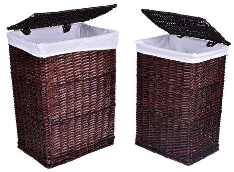 Kosz wiklinowy 72L 40x30x60 cm brązowy