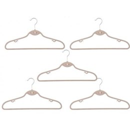 Wieszak flokowany Roxi komplet 5 szt. - beżowy