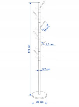 Wieszak stojący Bella skandynawski biały