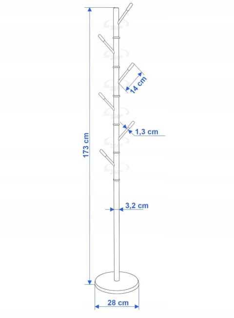 Wieszak stojący Bella skandynawski biały