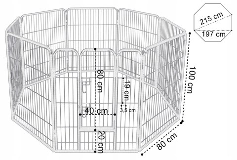 Kojec metalowy hodowlany dla zwierząt CORSO 100 cm
