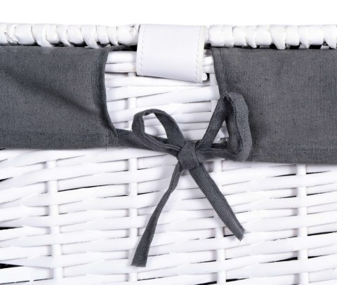 Kufer wiklinowy 65L 56x34x34 cm biało-szary