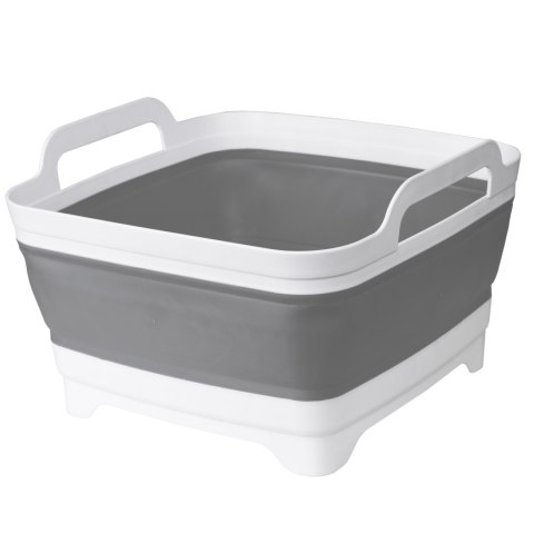 Miska składana z odpływem bialo-szara BRIDA