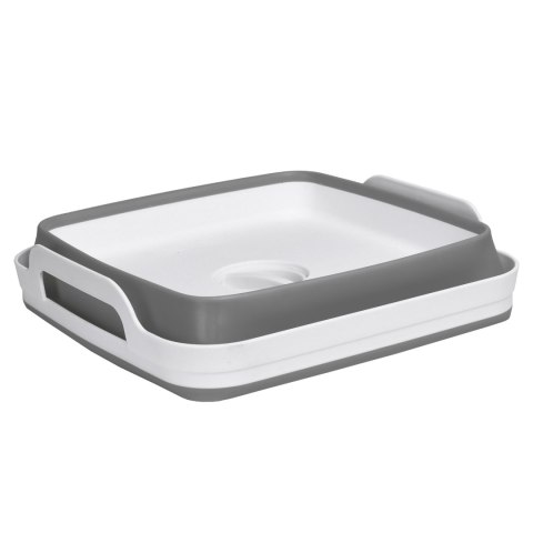 Miska składana z odpływem bialo-szara BRIDA